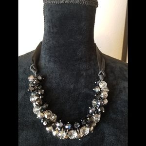 Ali-Khan NY Beaded Ribbon Short Necklace